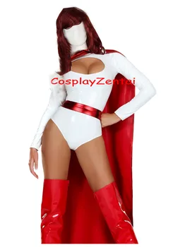 Powergirl Cosplay Halloween Kostiumai, Moterims, Blizga Metalo Supermeno Kostiumas