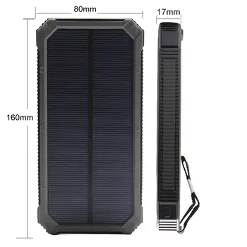 PowerGreen Saulės Baterijos Kroviklis 15000mAh Dvigubai Išėjimo Saulės Powerbank Baterijos Paketas, skirtas LG Telefonas su Karabinai Dizainas
