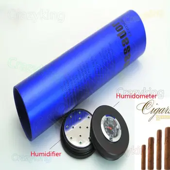 Prabanga Metalo Kelionės Cigarų Vamzdis Humidoras W/ Drėkintuvas Humidometer COHIBA