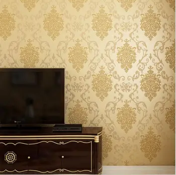 Prabangus Modernaus Damask 3D Iškilumo Miegamojo Kambarį neaustinių ekrano Užsklanda Tv Foną, Apimantis 10m Rulono Papel de parede