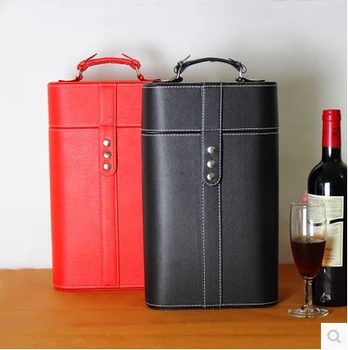 Prabangus PU odos, dovanų dėžutes, vyno dėžutės, vyno aksesuarai, vyno pakuotės kūrybos dovanų dėžutės SNH006