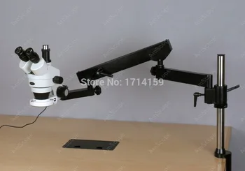 Pramonės Kontrolės-AmScope Prekių 3,5 X-90X Trinokulinis Išsakant Rankos Ramstis, Apkabos, 144-LED Zoom Stereo Mikroskopas