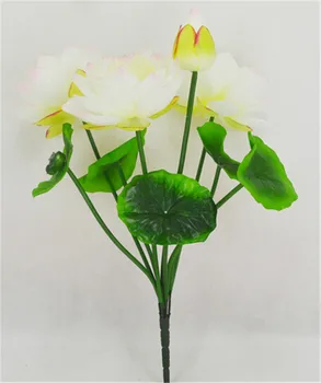 Pranešk apie netikrą Vandens Lelijų Krūmas (7 kamienų/vnt.) Modeliavimas Lotus už Vestuves Namų Vitrina Dekoratyvinis Dirbtinės Gėlės