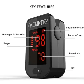 PRCMISEMED 10VNT Buitinių Sveikatos Stebi Oximeter CE Stebėti Piršto Pulse Oximeter SPO2 Oximeter ABS Jutiklis-Kietas Juoda