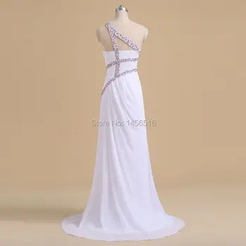 PRD247 Realios Foto Aukštos kokybės linija, Užkarpomis Aukštos ritininės Šifono 2018 Ilgas elegantiškas vieno peties vakaro suknelės