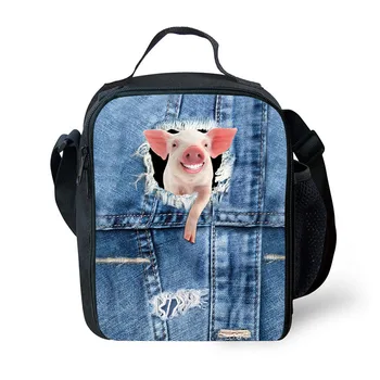 Prekės pietūs pietūs maišą džinsinio gyvūnų serijos spausdinti priešpiečių dėžutė nešiojamą šaldiklį iškylą maisto maišą pietūs maišą šviežių krepšys