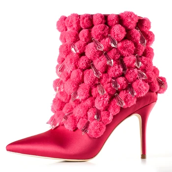 Prekės Rožinė Delnų Žieminiai Batai Moterų Aukšto Kulno Batai Pažymėjo Tne Batai Moterims, Mados Dizainas Pliušinis moterų batai