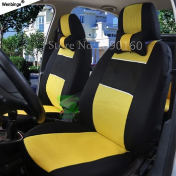 (Priekinis + Galinis) Universaliųjų Automobilių Sėdynių užvalkalai Už SsangYong Korando Actyon Rexton Pirmininkas Kyron JUODA, automobilių aksesuarai, auto lipdukai