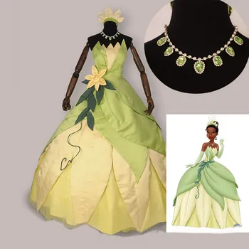 Princesė ir Varlė cosplay kostiumų suaugusiųjų princesė mer suknelė moterims Helovinas kostiumas ilgai žalia Šalis suknelės