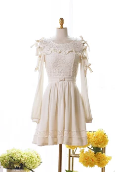 Princesė saldus lolita dressAutumn ir žiemos sweet lady gėlių pumpurų šilko mezgimo suknelė susiuvimo agaro princesė skirtUF44