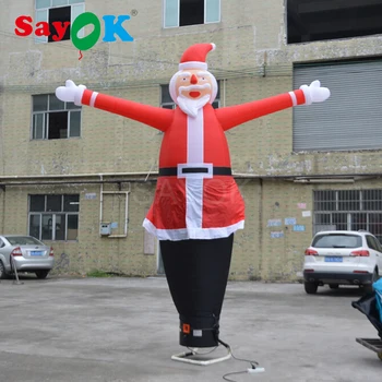 Pripučiamų Kalėdų Dekoracijas Santa Claus Oro Šokėjai, 4m(13.1 ft) Aukšto Dangaus Šokėjos su Oro Pūstuvas Vienos Kojos Pardavimui