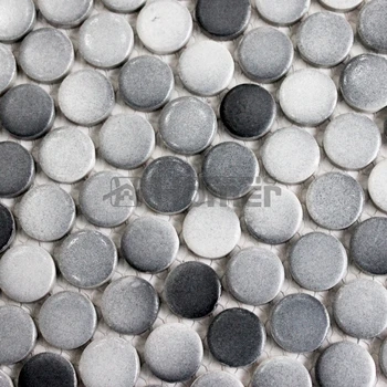 Pristatymas nemokamas! matinė pilka 19mm maži, apvalūs keramikos mozaikos plytelės sienų ir grindų plytelės