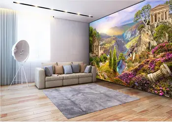 Pritaikytas Didelės Freskos Foto Tapetai Slėnio kraštovaizdžiu 3d Stereoskopinis Sienos popieriaus Kambarį, TV Foną Miegamajame