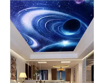 Pritaikyti 3d foto tapetai, 3d sienų lubų tapetai freskomis Galaxy lubų freskomis apie visatos 3d kambario tapetai