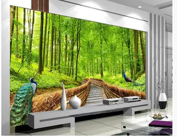 Pritaikyti tapetai, sienų Miškai kelių kraštovaizdžio 3d TV nuotraukų sienų freskomis tapetai Namų Puošybai