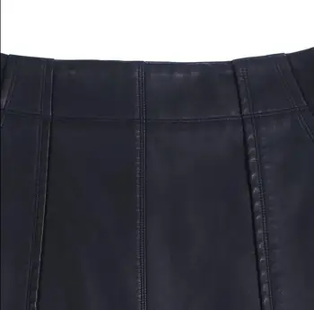 PU Odos, Midi Sijonas Moterims office sijonas rudens ir žiemos 2016 PU sijonai kostiumas aukšto juosmens juodas sijonas moterų plius dydžio 4XL
