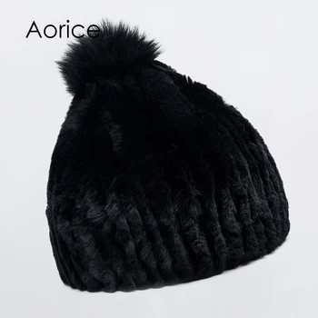 Pudi HF7043 naujas lady triušio kailio, kailio kepurę yra paprasta pirkti plaukų svogūnėlių dizaino mados ir lengva šilta žieminė Kepurė