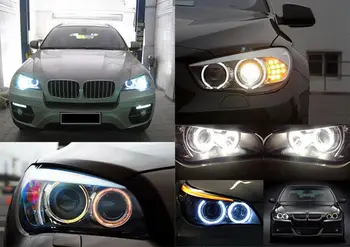 Puikus Klaidos BMW 120W iš Viso Balta CREE Chip Halo Angel Eyes H8 Žiedas, LED Lemputes, E70 