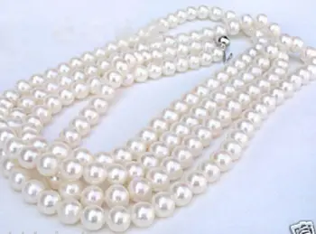 Puikus turas AAA 6-7MM baltų Jūros perlų vėrinį 50