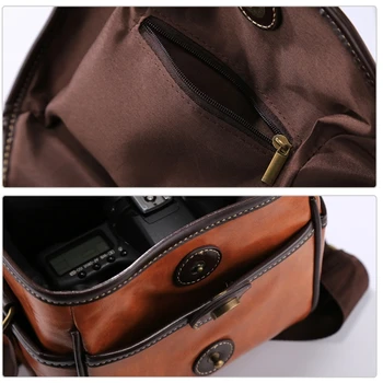 PULUZ kamera odos maišas Nešiojamas Skaitmeninis Fotoaparatas Pečių Maišą Minkštos PU Odos Maišas su Dirželiu, Dydis: 21cm x 15cm x 20cm