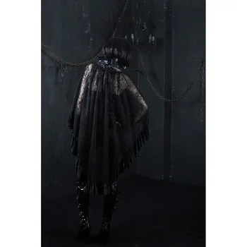 Punk Elegantiškas Gothic Black Kera Visual Kei Sexy Nėrinių Žaliojo Apsiaustu Juostos Sijonas