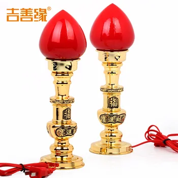 Pure electric candles for Buddha art supplies for lamp battery lamp for temple electrolier copper Candlestick ornaments