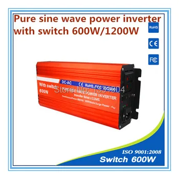 Pure sine wave power inverter 600W DC24V į AC220V tinklelis kaklaraištis keitiklis,saulės energijos inverterio su auto perdavimo jungiklis,automobilių keitiklis
