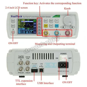 PĖDŲ FY6600 50MHz Dual Channel DDS Funkcija Savavališkai Signalo Generatorius/impulsų šaltinis/Dažnio Matuoklis 14Bit 250MSa/s