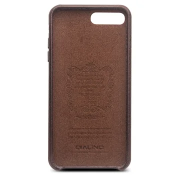 QIALINO Genuine Leather Luxury Brown Back Case for iPhone 8 Ultra Slim Fashion Phone Cover for iPhone 8 plus for 4.7/5.5 inch