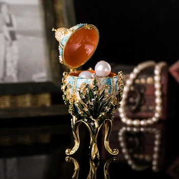 QIFU Mados namų metalo religinių talismanas dekoro Kolekcija Faberge kiaušinis namų dekoro