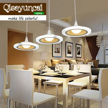 Qiseyuncai LED restoranas liustra, modernus minimalistinio ištisus tris galvos kambarį baro stalo akrilo apšvietimas