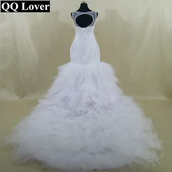 QQ Meilužis 2018 Naują Afrikos Didelis Traukinio Undinė Vestuvių Suknelė, pagaminti pagal Užsakymą, Nuotakos Suknelė Vestido De Noiva