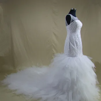 QQ Meilužis 2018 Naują Afrikos Didelis Traukinio Undinė Vestuvių Suknelė, pagaminti pagal Užsakymą, Nuotakos Suknelė Vestido De Noiva
