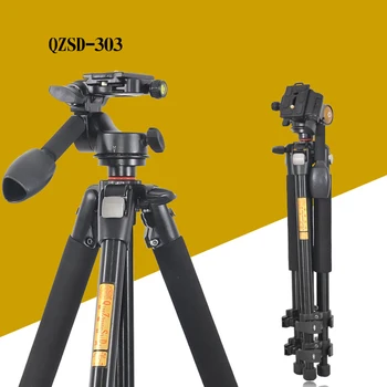 QZSD Q303 Profesionalų Fotoaparatą, Trikojį Greitai Išleisti Plokštelę Vienu Rankena Hidraulinė Sklendė Galvos Kostiumas Žarnų Tripodes Priedai