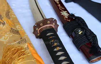 Rankinio kalimo aukščiausios kokybės nekilnojamojo Tanto Molio Grūdinti Ašmenys Japonijos Samurajų Kardas.