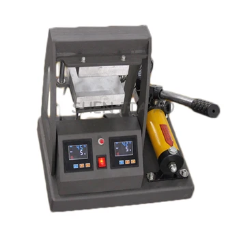 Rankinis hidraulinis viršutinė plokštė šildymo ir štampavimo mašina, 12*12CM kanifolijos dual šildymo plokštės spaudos mašinos 110/220V 1200W
