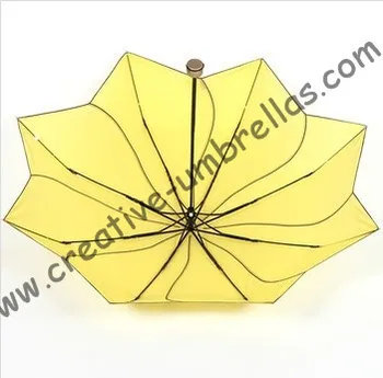 Rankinis Lotus lapų skėčiai,apsaugos nuo saulės,190T eponžas,tris kartus,ponios 