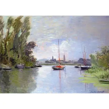 Rankomis Dažyti Aliejus, paveikslai, Claude Monet Drobė meno Argenteuil Matė nuo Mažų Rankos Senos Aukštos kokybės namų dekoro