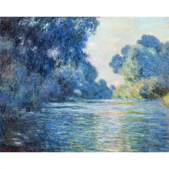 Rankomis Dažyti Aliejus, paveikslai, Claude Monet Drobė meno Rytą dėl Senos ne Giverny II Aukštos kokybės namų dekoro