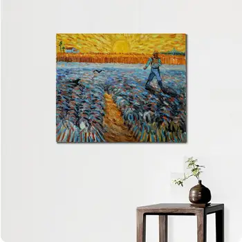 Rankomis Dažyti Aliejus paveikslų Vincento Van Gogo Drobės meno Sņjņją su Saulę Aukštos kokybės namų dekoro