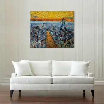 Rankomis Dažyti Aliejus paveikslų Vincento Van Gogo Drobės meno Sņjņją su Saulę Aukštos kokybės namų dekoro