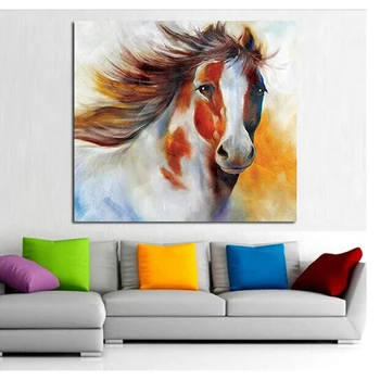 Rankomis dažyti aliejus, tapyba ant drobės ir modernių namų kambarį decorartion sienos meno tapybos arklių gyvūnų tapyba meno