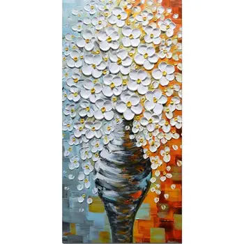 Rankomis dažyti Didelis šiuolaikinio meno Medžiai Nuotraukas Gėlės Aliejaus tapybai Abstraktus menas gyventi kambaryje lova, Valgomojo kambario Sienų dekoras