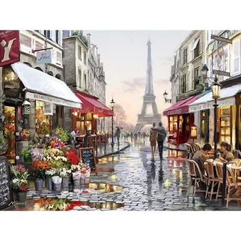Rankomis Dažyti Paryžiaus Gatvių Tapybos Šiuolaikinio Abstraktaus Naftos Tapyba ant Drobės Kambarį Namų Dekoro Kalėdų Dovana Aukštos Kokybės