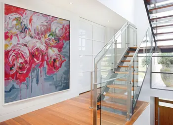 Rankomis Dažyti Pink Rose Paveikslai, Sienų Tapyba Nuotrauką ant Drobės Abstrakčių Gėlių Dekoras Modernių Rožių Aliejaus Tapybai Pakabinti Nuotraukas