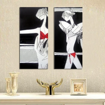 Rankomis Dažyti Seksuali Mergina Aliejaus Tapybai Abstraktus Paveikslas, Nuotraukos ant Drobės, Neįrėminti Meno Sienų Apdailai Užtempta Ant Medinio