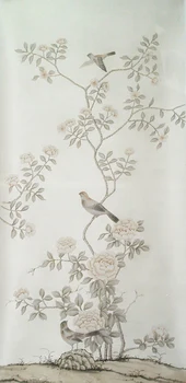 Rankomis dažyti šilko tapetų dažymas gėlių ir vaisių su paukščių VERTUS, DAŽYTOS SIENOS POPIERIAUS wallcovering daug nuotraukų pasirinktinis