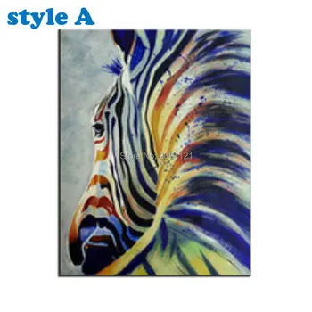 Rankomis dažyti šiuolaikinio abstraktaus pop meno drobė sienos nuotrauka zebra drobė, aliejus, tapyba pinto namų puošybai gyvūnų paveikslai