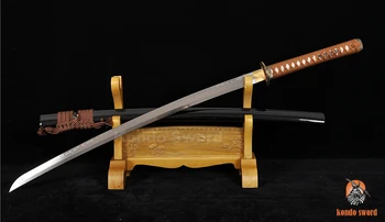Rankų darbo Japonijos Samurajų KARDAS KATANA Žalvario TSUBA Molio Grūdintas Tradicinių