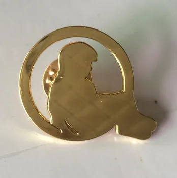 Ratas Atlapas Pin/metalo herbas padarytas iš geležies su imituoja aukso apkalos&1pcs drugelis mygtuką Custom MOQ50pcs nemokamas pristatymas